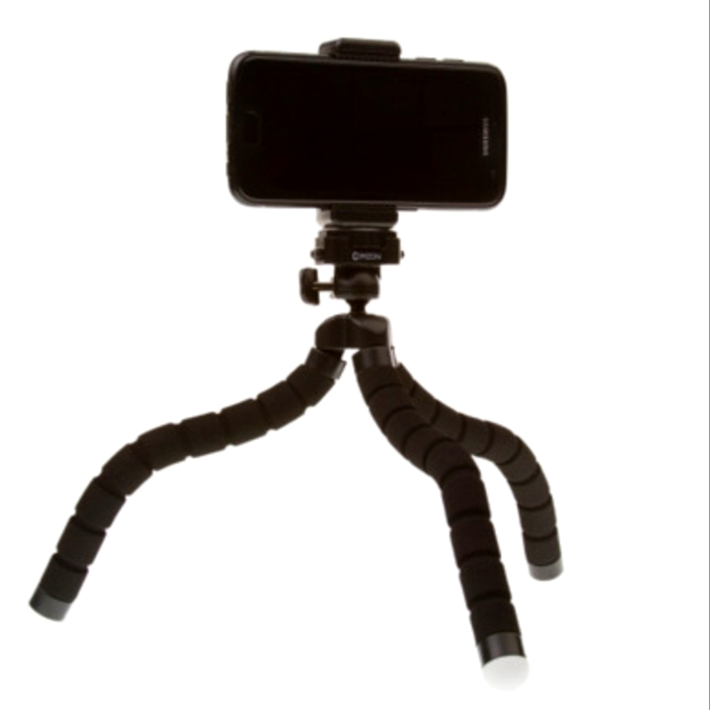 Black Flexible Tripod with Smartphone Holder